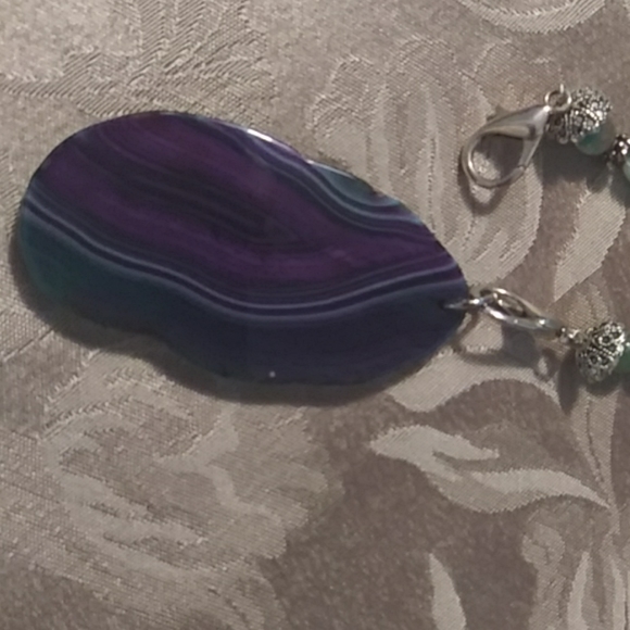 Handmade necklace with unusual ruby and zoisite sl - Picture 4 of 5